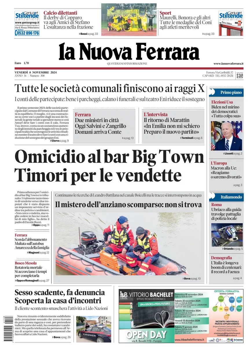 Prima-pagina-nuova ferrara-oggi-edizione-del-2024-11-08